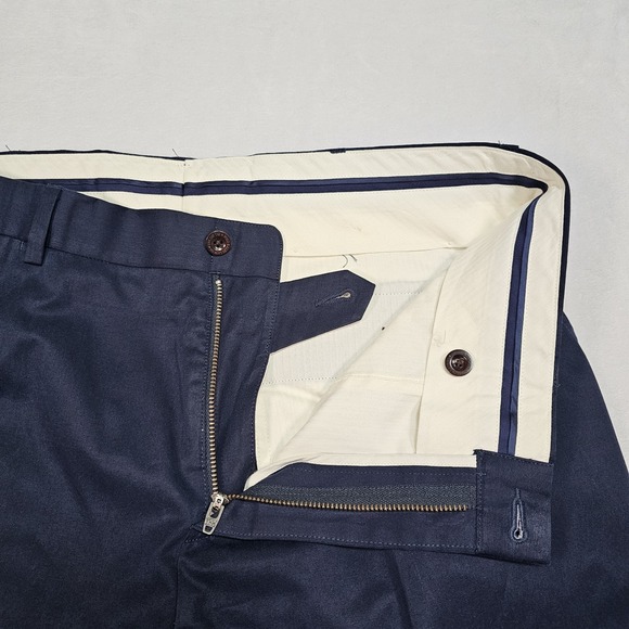 Ralph Lauren Polo Preston Chino Pants Men's 34x29 Navy Blue Silk & Cotton Blend - Picture 9 of 13